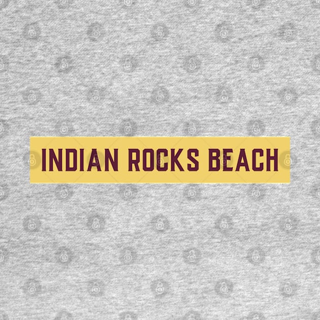 Indian Rock Beach Sunshine in a Beach with a Yellow Red Text Island and River T-shirt by AbsurdStore